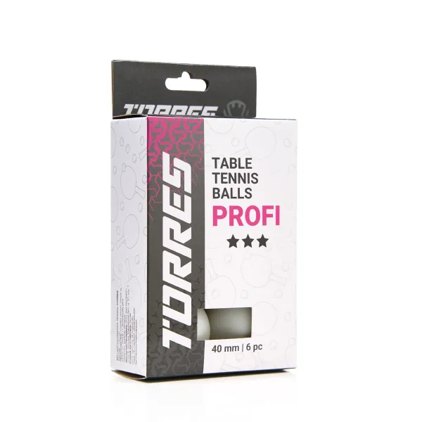 Мяч для наст. тенниса TORRES Profi 3*, TT23012, диам. 40+мм, упак. 6 шт, белый за 338.30 ₽ в Нижнем Новгороде