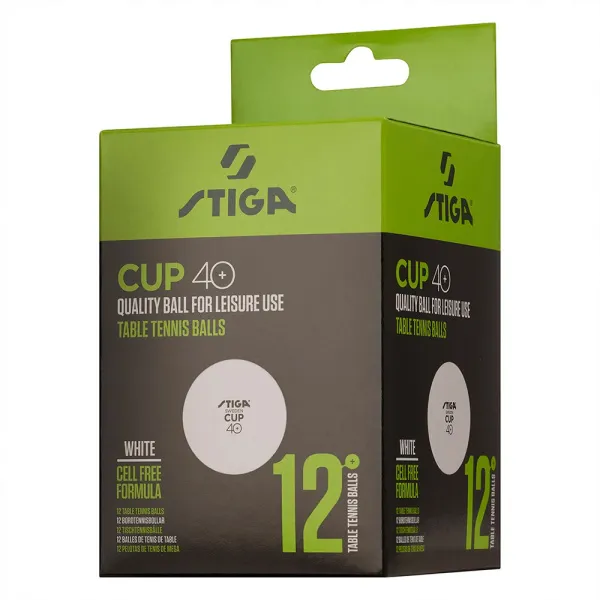 Мяч для наст. тенниса Stiga Cup ABS, 1110-2510-12, диам.40+мм, пластик, упак. 12 шт, белый за 1&nbsp;774.80 ₽ в Нижнем Новгороде