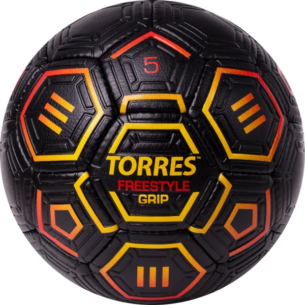 Мяч футб. TORRES Freestyle Grip, F323765, р.5, 32 панели. PU, ручная сшивка, черно-желт-красн за 2&nbsp;070.60 ₽ в Нижнем Новгороде