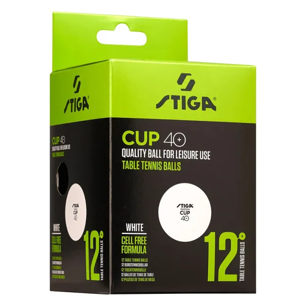 Мяч для наст. тенниса Stiga Cup ABS, 1110-2510-12, диам.40+мм, пластик, упак. 12 шт, белый за 1&nbsp;774.80 ₽ в Нижнем Новгороде