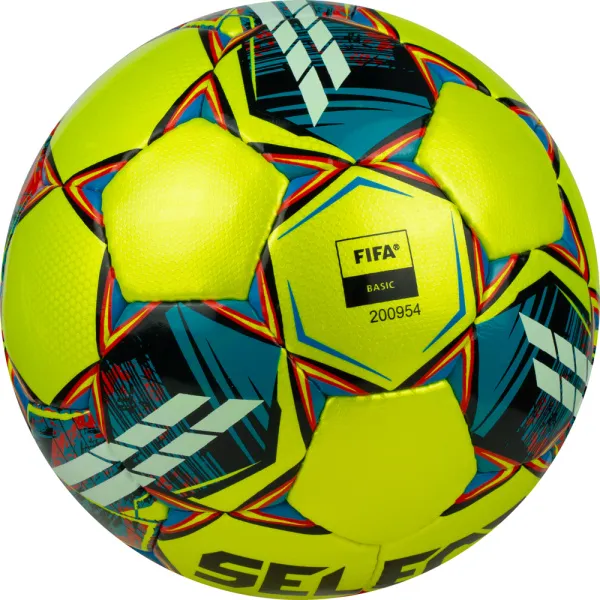 Мяч футзал. SELECT Futsal Mimas, 1053460550, р.4,FIFA Basic, 32 пан, гл.ПУ, руч.сш, жел-сине-красный за 6&nbsp;303.60 ₽ в Нижнем Новгороде
