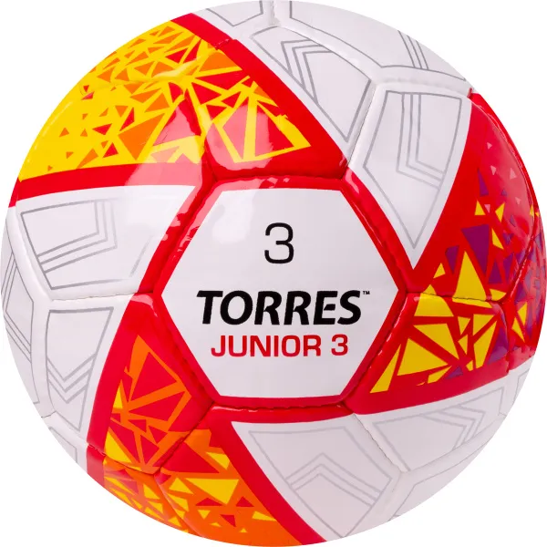 Мяч футб. TORRES Junior-3, F323803, р.3,глянц.ПУ, 4 сл, 32 п,руч.сш,бел-крас-жел за 2&nbsp;070.60 ₽ в Нижнем Новгороде