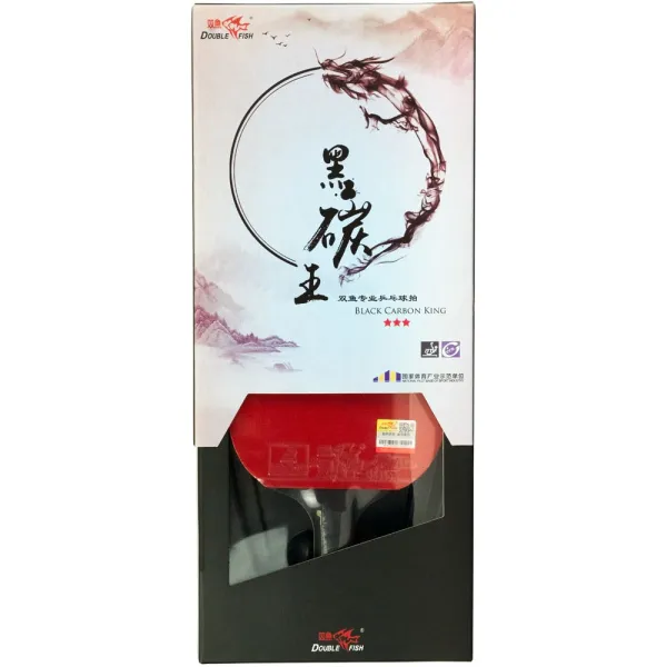 Ракетка для н/т DOUBLE FISH Black Carbon King Racket 3***, для професс.,ITTF Appr.,накл.2,1,мм за 4&nbsp;346.90 ₽ в Нижнем Новгороде