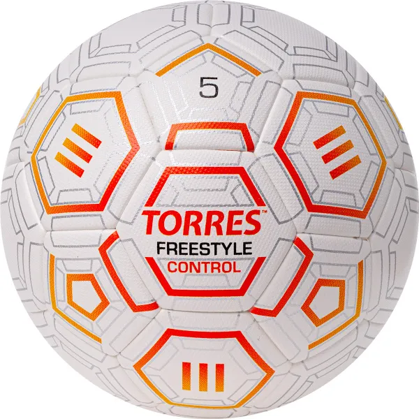 Мяч футб. TORRES Freestyle Control, F3231765, р.5, 32 п.,PU-Microfi, термосшив., бело-оран-сереб за 3&nbsp;464.60 ₽ в Нижнем Новгороде
