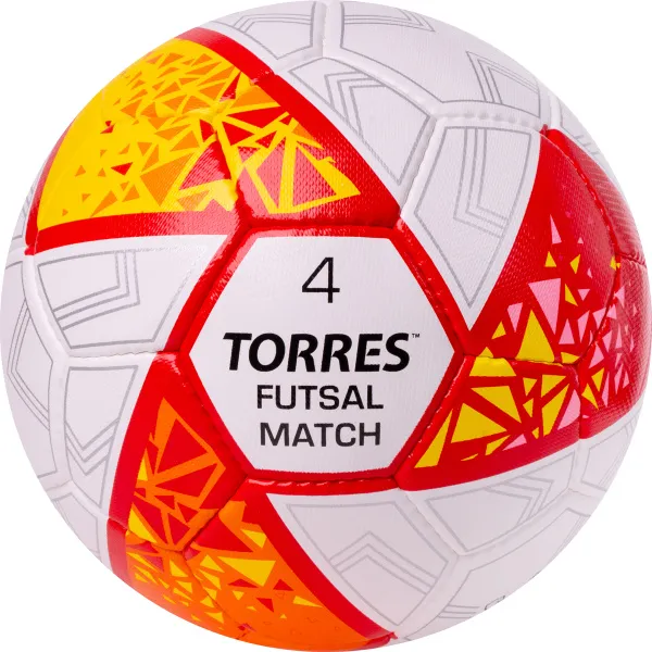 Мяч футзал. TORRES Futsal Match, FS323774, р.4, 32 панели. ПУ,4 подкл.слоя,ручн.сш,бело-крас-жёлт за 2&nbsp;454.80 ₽ в Нижнем Новгороде